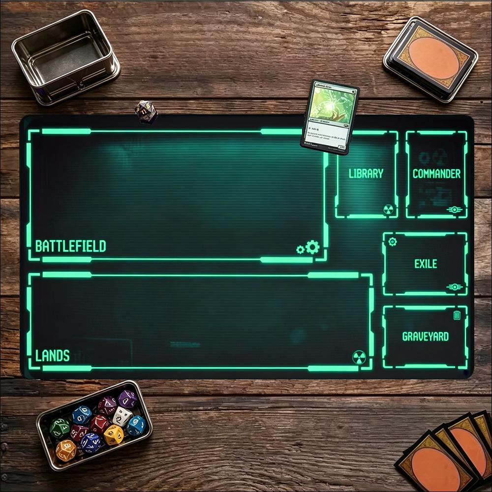 Office And Tech - แผ่นรองเล่นเกมขนาดใหญ่ Neon Tech Glow Frame Layout
