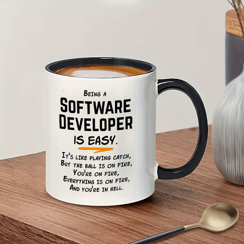 Office And Tech - แก้วเซรามิก 11 ออนซ์ ลายตลกสำหรับนักพัฒนาซอฟต์แวร์ - ของขวัญสำหรับโปรแกรมเมอร์