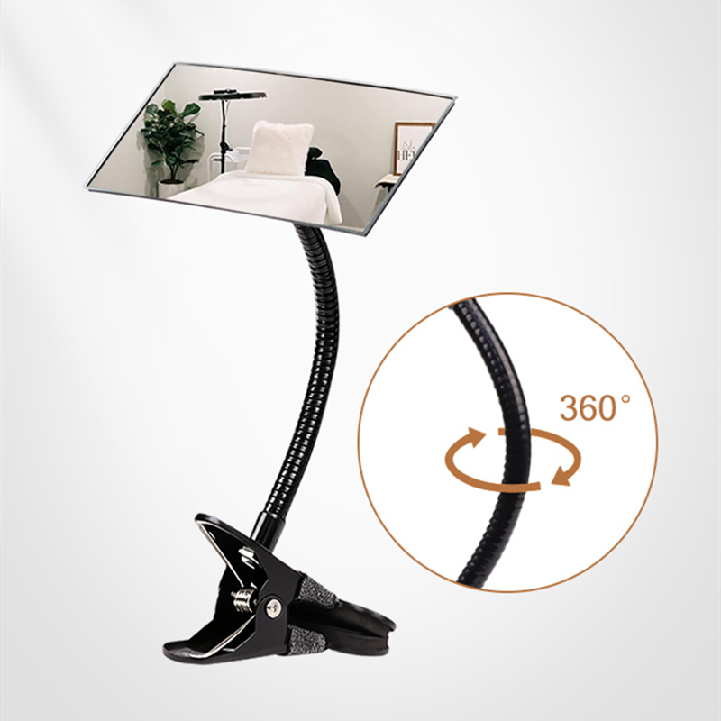 Office And Tech - กระจกหนีบสำหรับช่างต่อขนตาแบบมืออาชีพ 360 องศา ° โคมไฟแบบยืดหยุ่นปรับได้สำหรับต่อขนตา ใช้ในร้านเสริมสวย